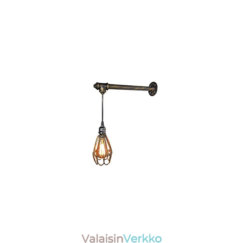 Parvi vintage seinälamppu lamppu ravintola kahvila käytävä baari Rautahäkki seinävalaisinteollisuus Rautaputkivalaistus