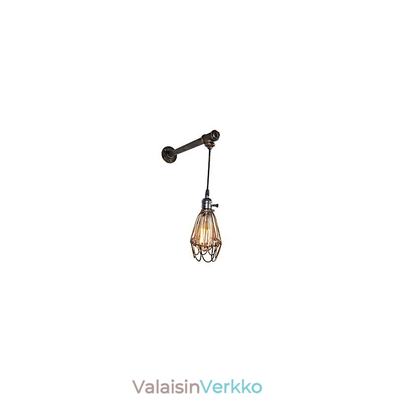Parvi vintage seinälamppu lamppu ravintola kahvila käytävä baari Rautahäkki seinävalaisinteollisuus Rautaputkivalaistus
