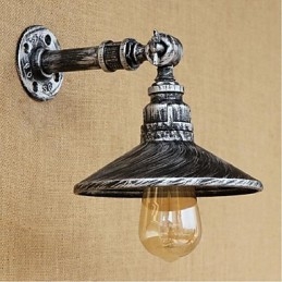 Industrial Style Nordic Water Pipe Seinävalaisin Seinävalaisin Hopea