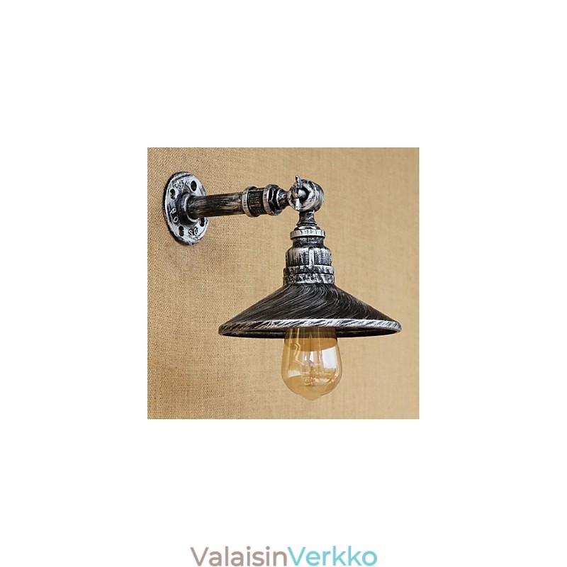 Industrial Style Nordic Water Pipe Seinävalaisin Seinävalaisin Hopea