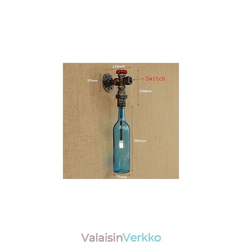 Seinäkytkin Vesiputkipullolla Seinävalaisin