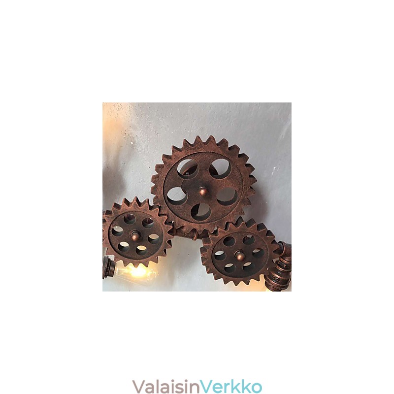 Vintage Industrial Pipe Seinävalot Puu Vaihteen muoto Luovat kääntyvät valot Ravintola Kahvila Baari Sisustusvalaistus
