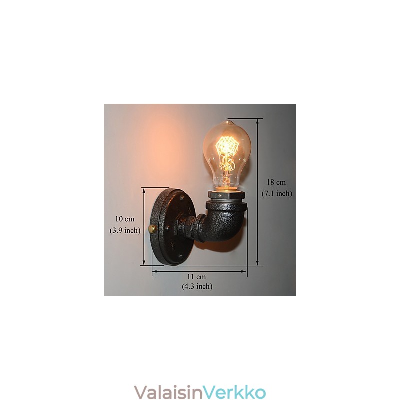 Yksinkertainen Retro Industrial Iron Pipe -koristeellinen seinävalaisin seinävalaisin