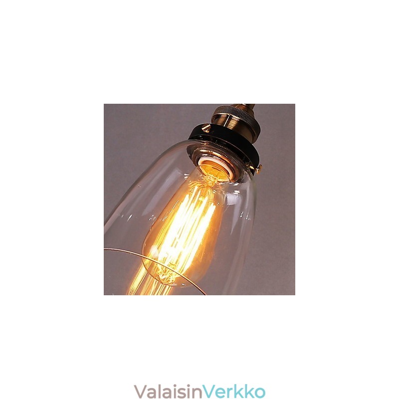 Teollinen Edison Simplicity Lasinen seinävalaisin metallijalustalla korkki Ruokasalin työhuone Toimisto Eteinen Seinävalaisin
