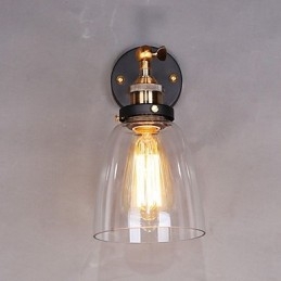 Teollinen Edison Simplicity Lasinen seinävalaisin metallijalustalla korkki Ruokasalin työhuone Toimisto Eteinen Seinävalaisin