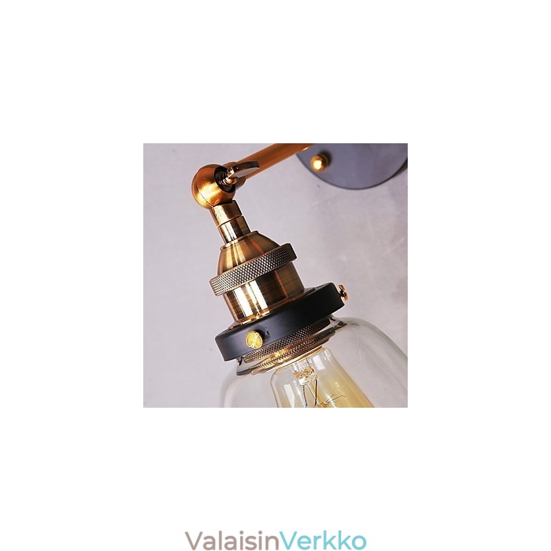 Teollinen Edison Simplicity Lasinen seinävalaisin metallijalustalla korkki Ruokasalin työhuone Toimisto Eteinen Seinävalaisin