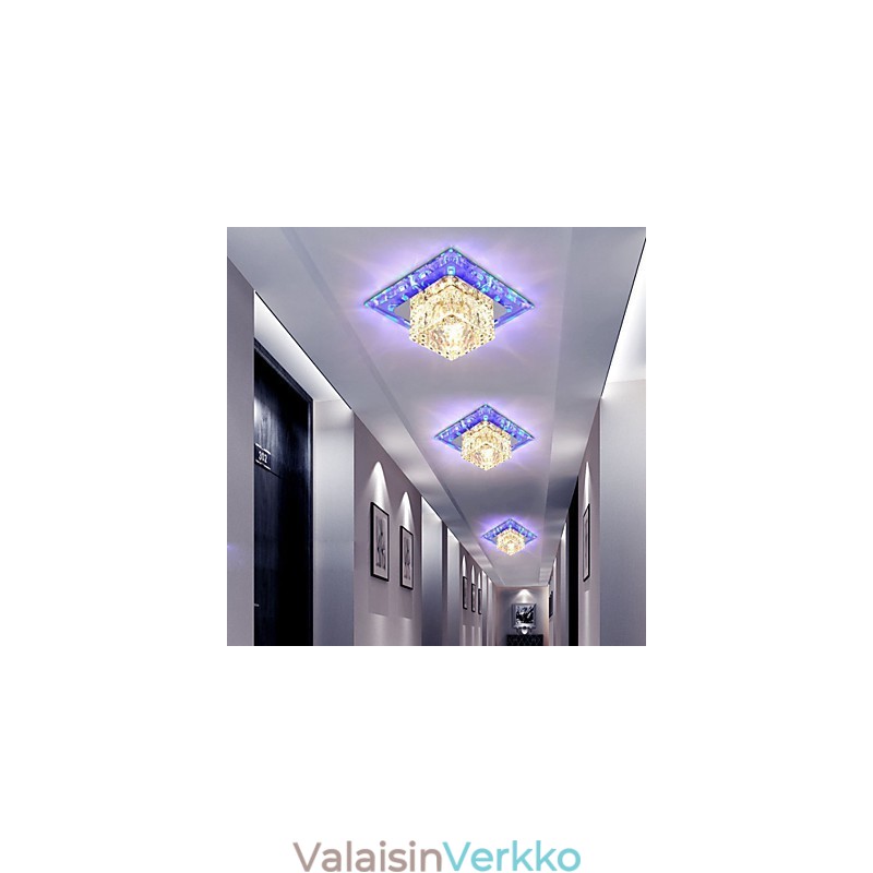 Minikristalli kattovalaisin kohdevalo 3W Creative lamppu putki valo värikäs väri neliön kupu valo