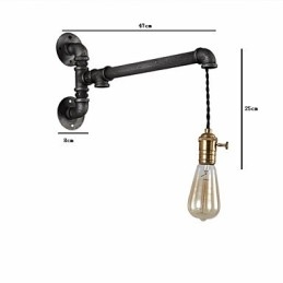 Vintage Industrial Pipe Seinävalot Kytkimellä Creative Lights Ravintola Kahvila Baari Sisustusvalaistus 1 vaalealla maalatulla viimeistelyllä