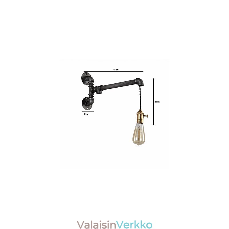 Vintage Industrial Pipe Seinävalot Kytkimellä Creative Lights Ravintola Kahvila Baari Sisustusvalaistus 1 vaalealla maalatulla viimeistelyllä