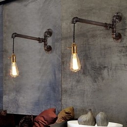 Vintage Industrial Pipe Seinävalot Kytkimellä Creative Lights Ravintola Kahvila Baari Sisustusvalaistus 1 vaalealla maalatulla viimeistelyllä