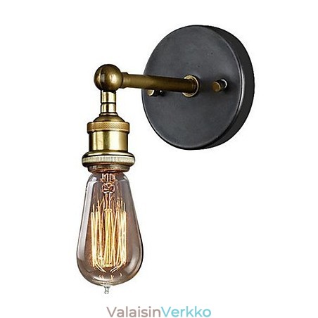 Amerikkalaisen kylän seinäparvekekäytävän yksinkertainen kuparilamppu