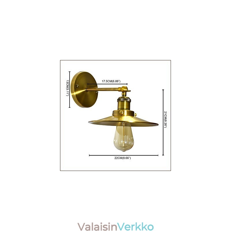 Rustic Lodge Perinteinen klassinen messinkiominaisuus Downlight-seinävalaisimiin