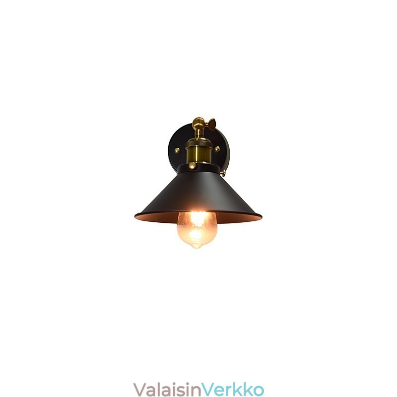 Maalaa yksiseinäinen rauta-seinälamppu Tyhmä musta valomiekkalamppu seinälle