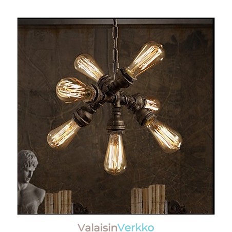 American Industrial Water Pipe Retrotyylinen Wind 7 Light riippuva kattokruunu American Industrial Water Pipe Retrotyylinen Wind 7 Light riippuva kattokruunu