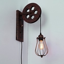 Teollinen retrorautainen seinävalaisin Creative Personality Lift Pulley -seinävalaisin