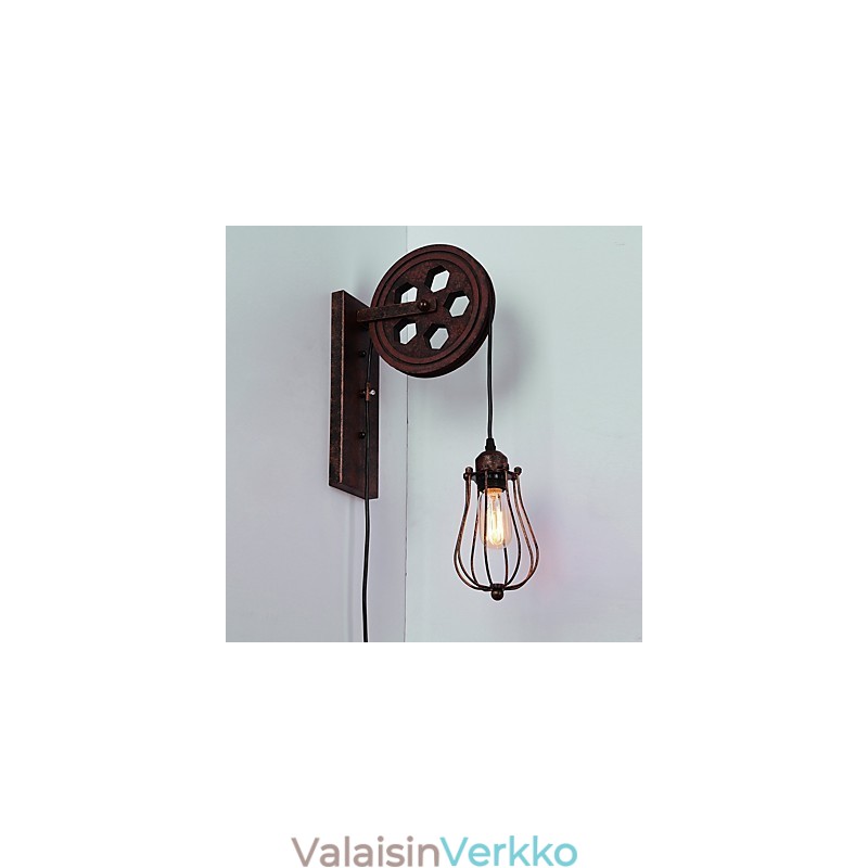 Teollinen retrorautainen seinävalaisin Creative Personality Lift Pulley -seinävalaisin