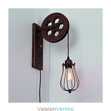 Teollinen retrorautainen seinävalaisin Creative Personality Lift Pulley -seinävalaisin Teollinen retrorautainen seinävalaisin Creative Personality Lift Pulley -seinävalaisin