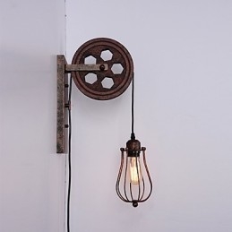 Teollinen retrorautainen seinävalaisin Creative Personality Lift Pulley -seinävalaisin