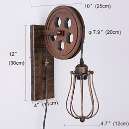 Teollinen retrorautainen seinävalaisin Creative Personality Lift Pulley -seinävalaisin