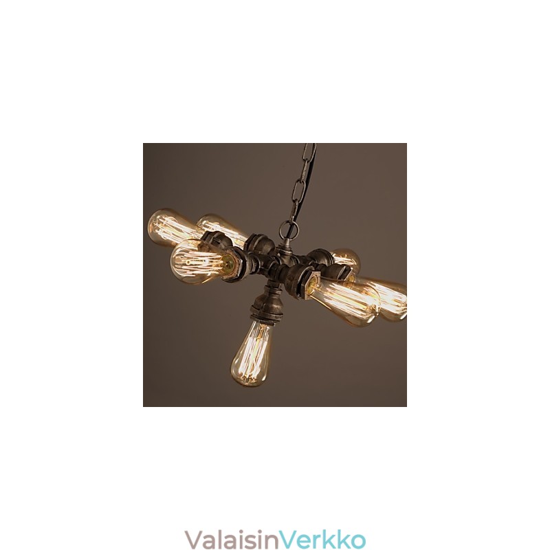 American Industrial Water Pipe Retrotyylinen Wind 7 Light riippuva kattokruunu