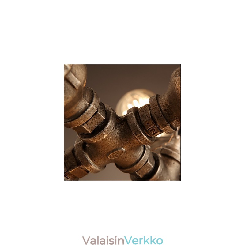 American Industrial Water Pipe Retrotyylinen Wind 7 Light riippuva kattokruunu