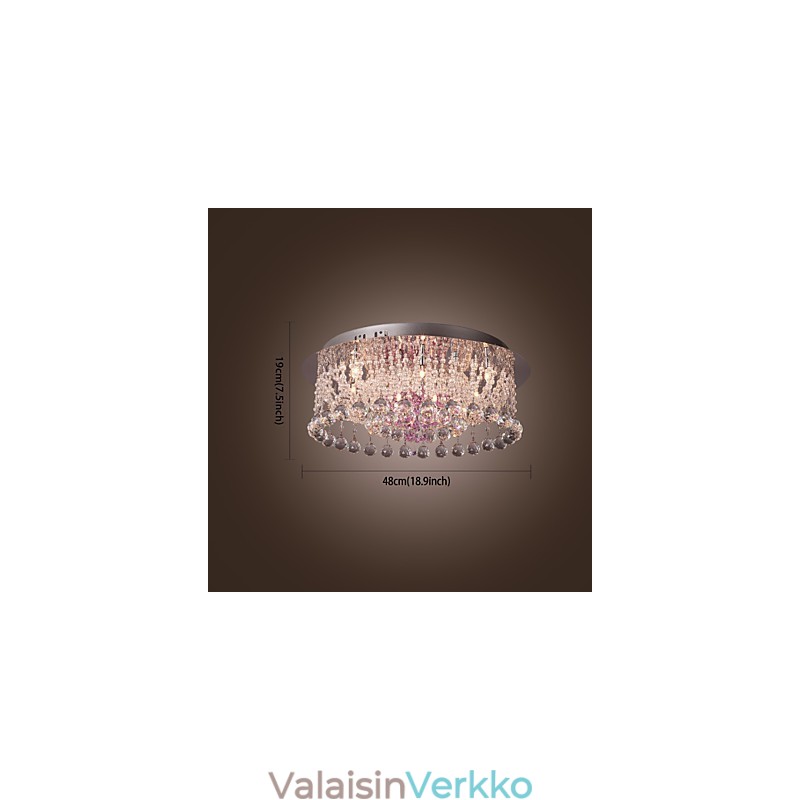 Ylellinen kristallikruunu 12 valolla Louis Design