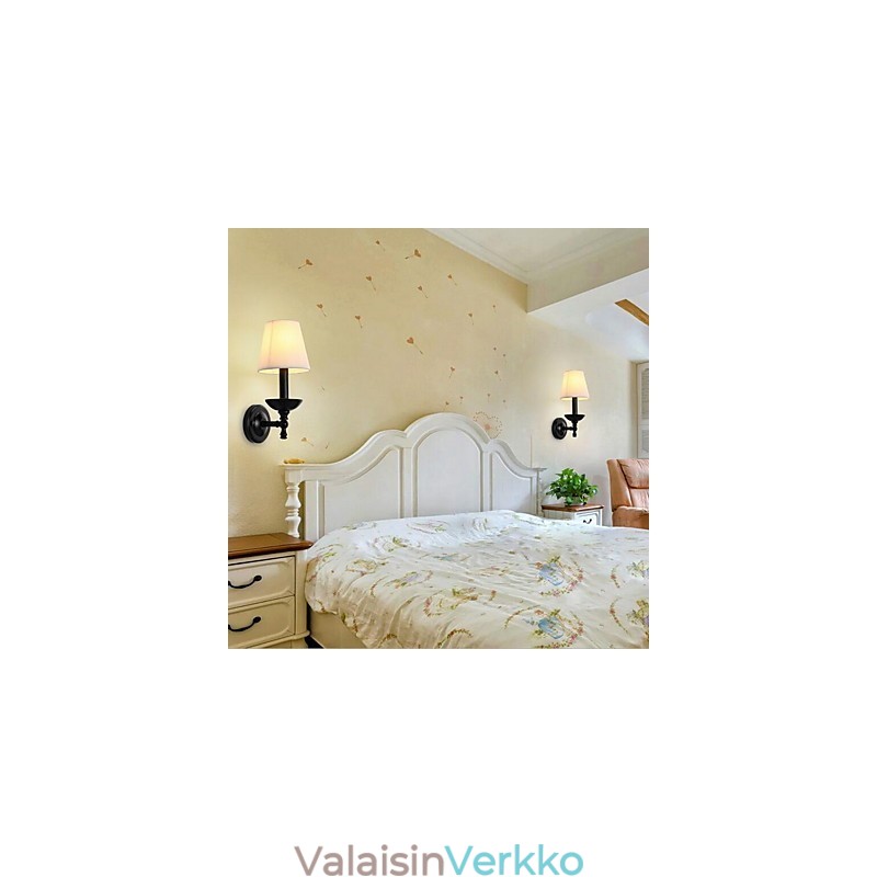 Vintage-muissa on alasvalaisimet seinävalaisimet