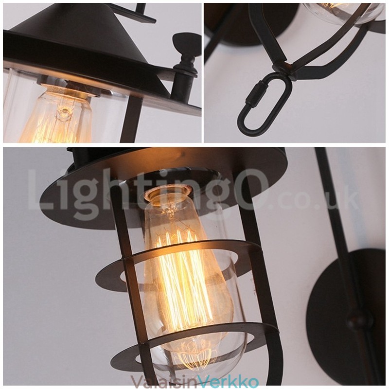 Retro Dock Seinävalaisin Musta Wharf Seinävalot Dock Sconce Ravintola Olohuone Kahvila Baari Vaatekauppa