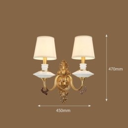 100 % puhdasta messinkiä Ylellinen rustiikki Retro Vintage messinkikeramiikka 2 valoa kynttilän seinävalaisin kangasvarjoilla Erikois hotellitoimiston esittelytilaan Olohuoneen ruokasaliin