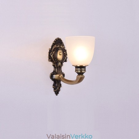 Puhdasta messinkiä Ylellinen maalaismainen retro vintage messinki 1 valo kynttilän seinävalaisin lasivarjolla Erikoishotelli Office Showroom Olohuone Ruokailuhuone Puhdasta messinkiä Ylellinen maalaismainen retro vintage messinki 1 valo kynttilän seinävalaisin lasivarjolla Erikoishotelli Office Showroom Olohuone Ruokailuhuone