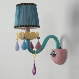 Macaron 1 Light Multi Crystal Candle Retro lasiseinävalaisin lastenhuoneeseen lasten makuuhuoneeseen