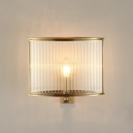 Puhdasta messinkiä, ylellinen maalaismainen retro Vintage 1 kevyt seinävalaisin lasivarjostimella
