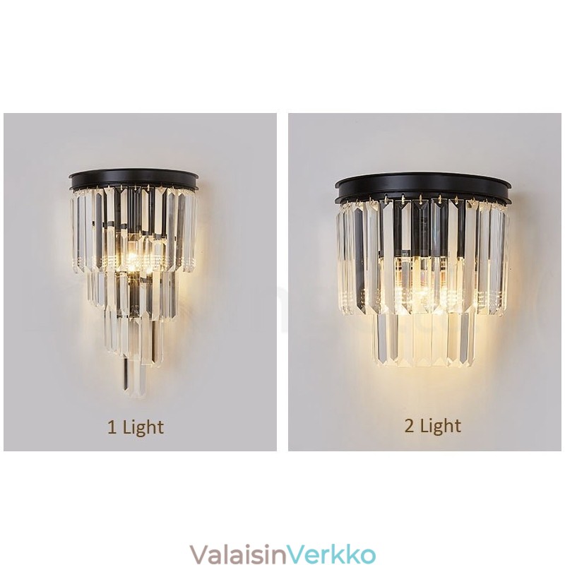 Moderni ja ylellinen K9-kristalli-seinävalaisin kristallivarjostimella