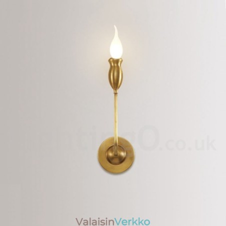 Puhdasta messinkiä Ylellinen rustiikki Retro Vintage 1 valokynttilän seinävalo Erikoishotelli Makuuhuone Showroom Olohuone Ruokailuhuone Puhdasta messinkiä Ylellinen rustiikki Retro Vintage 1 valokynttilän seinävalo Erikoishotelli Makuuhuone Showroom Olohuone Ruokailuhuone