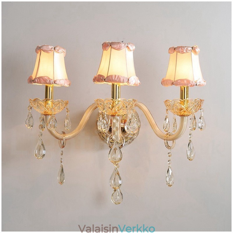 3 Light Gold K9 Crystal kynttilä Retro lasiseinävalaisin