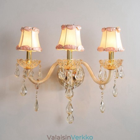 3 Light Gold K9 Crystal kynttilä Retro lasiseinävalaisin 3 Light Gold K9 Crystal kynttilä Retro lasiseinävalaisin