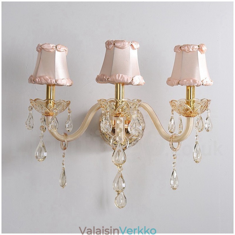 3 Light Gold K9 Crystal kynttilä Retro lasiseinävalaisin