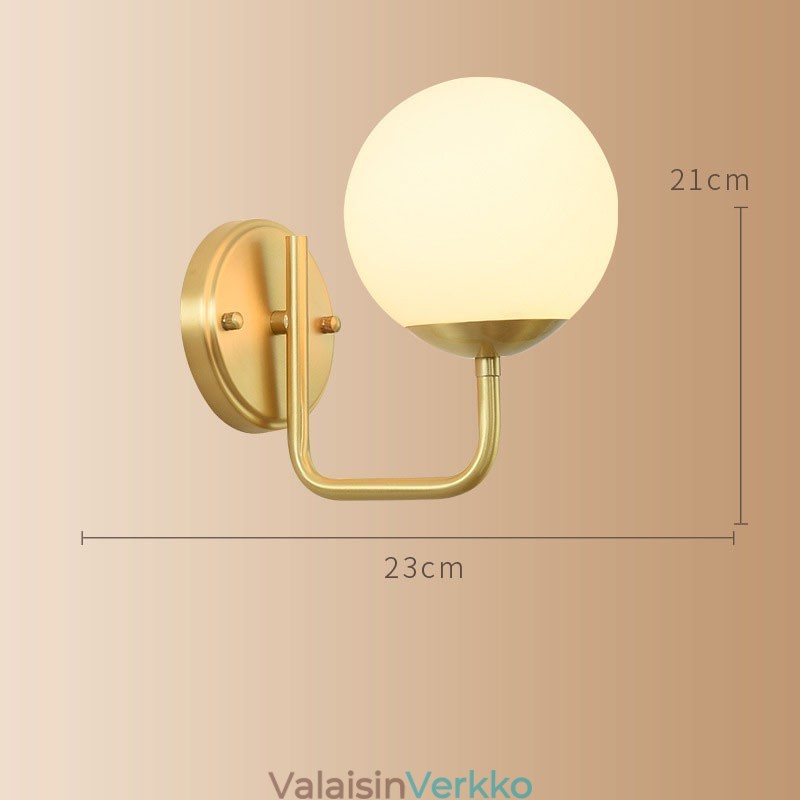 Moderni Molecules-papuvalaisin lasikuulavarjostimella