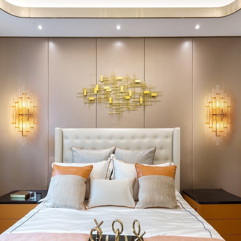 Hotelli Light Luxury Crystal Wall Lamp Post moderni Persoonallisuus Olohuone Käytävä Sisäänkäynti Tausta Seinälamppu Makuuhuoneen Vuoteen vierellä koristelamput