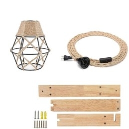 Hamppuköysirautataideseinävalaisin Amerikkalainen pastoraalinen retro-seinävalaisin pistokkeella