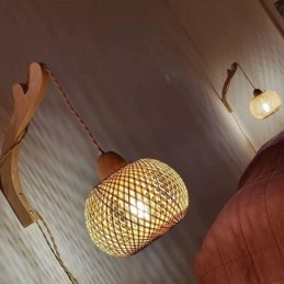 Bambu-seinävalaisin American Pastoral Retro hamppuköysi seinävalaisin pistokkeella