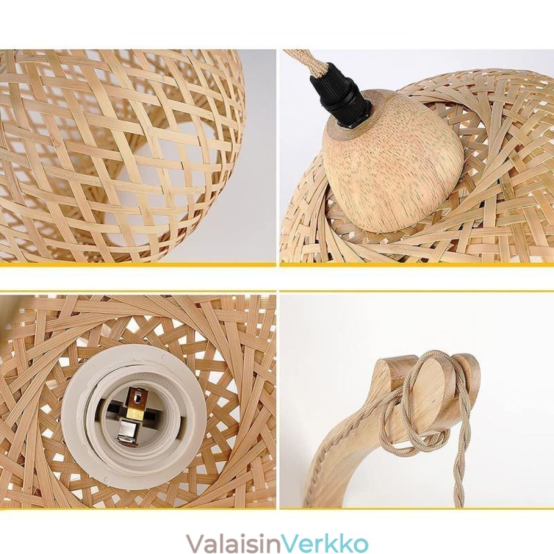 Bambu-seinävalaisin American Pastoral Retro hamppuköysi seinävalaisin pistokkeella