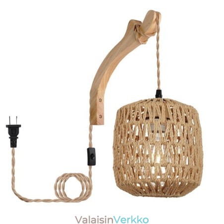 Amerikkalainen retro-seinävalaisin 3M hamppuköydellä ripustettava linja paperiköydellä kudottu lampunvarjostin Amerikkalainen retro-seinävalaisin 3M hamppuköydellä ripustettava linja paperiköydellä kudottu lampunvarjostin