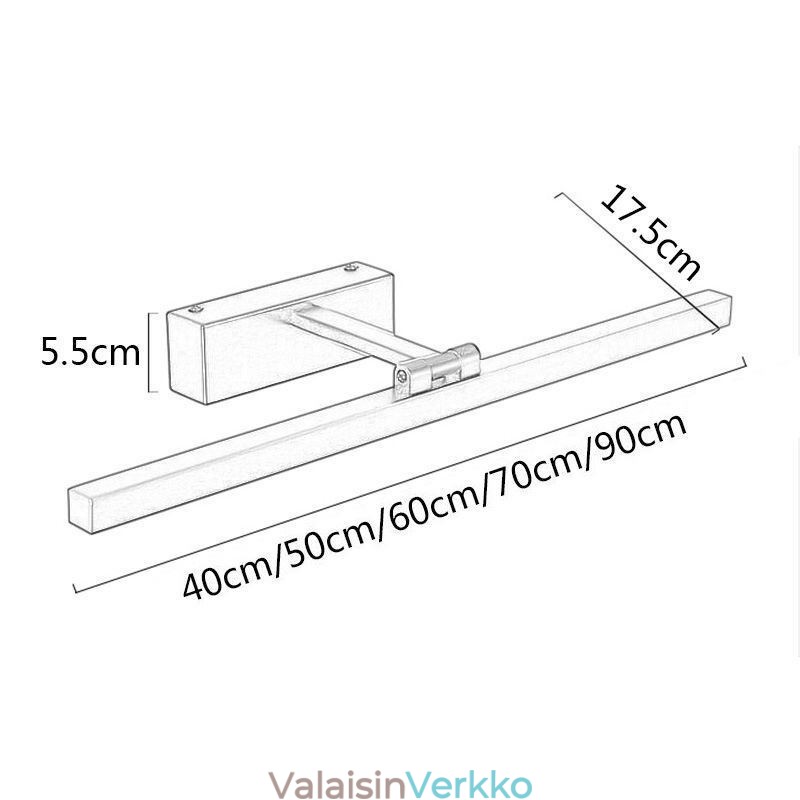 Nordic Style Mirror Etuvalokulma Säädettävä seinävalaisin Pesuhuone