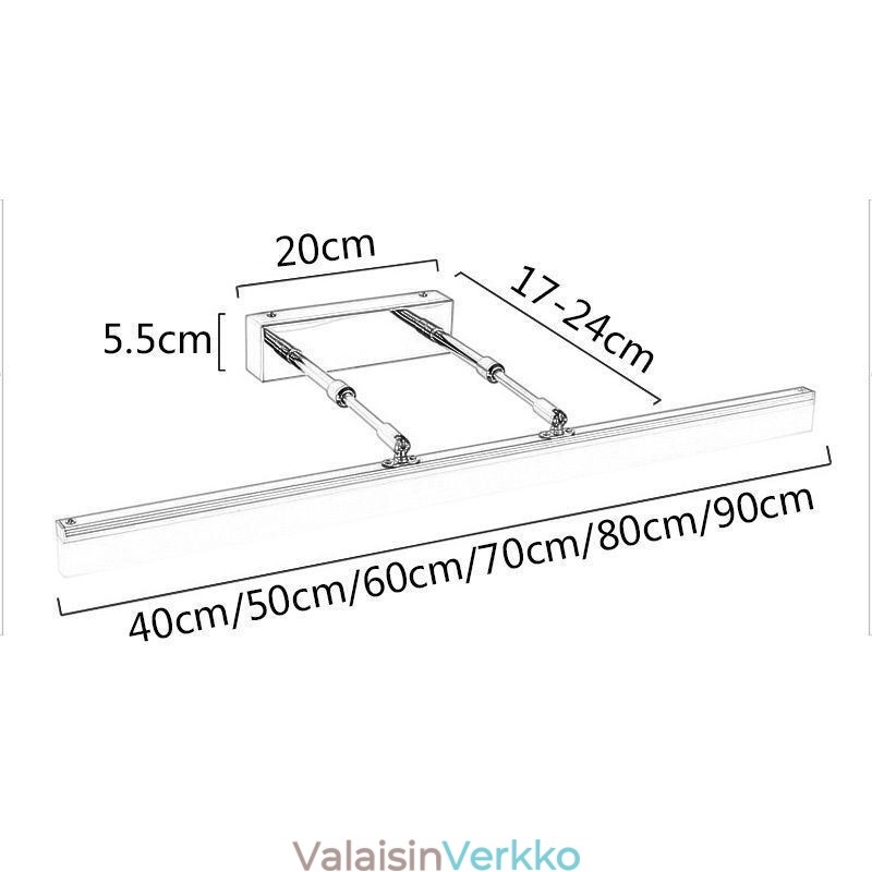 Peili etuvalo Akryyli Joustava lamppu Pesuhuoneen käytävä