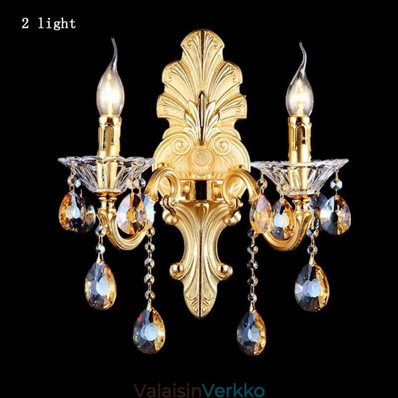 Eurooppalainen seinävalaisin Ylellinen seinävalaisin Crystal Drop -koristelamppu yövalaistus