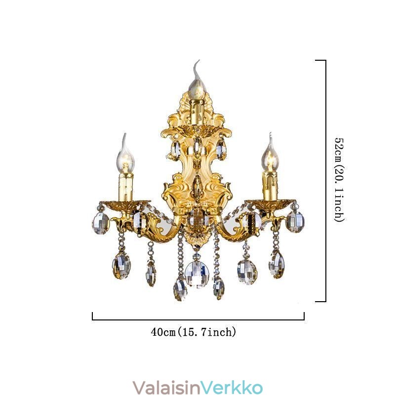 Eurooppalainen muoti seinävalaisin Ylellinen Crystal Drop -seinävalaisin