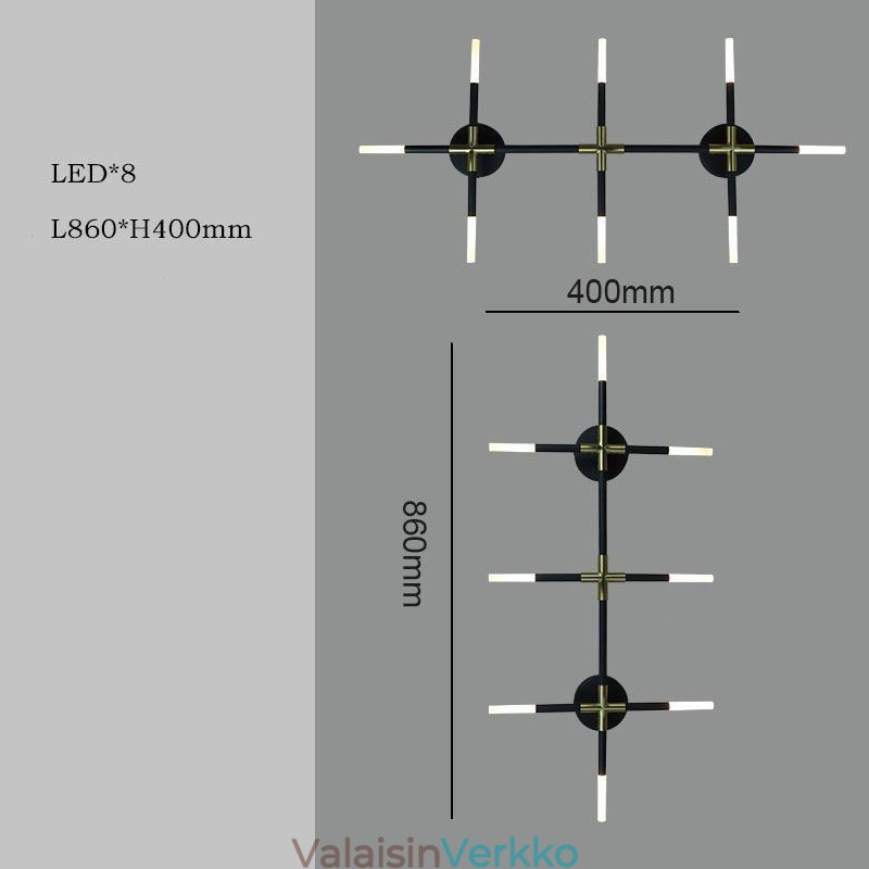 Seinävalon liitos lämmin valkoinen Creative seinävalaisin DIY-yhdistelmälamppu