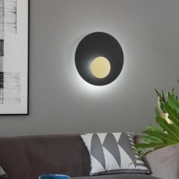 Nordic Wall Light Black Gold Pyöreä täyskuparinen seinävalaisin