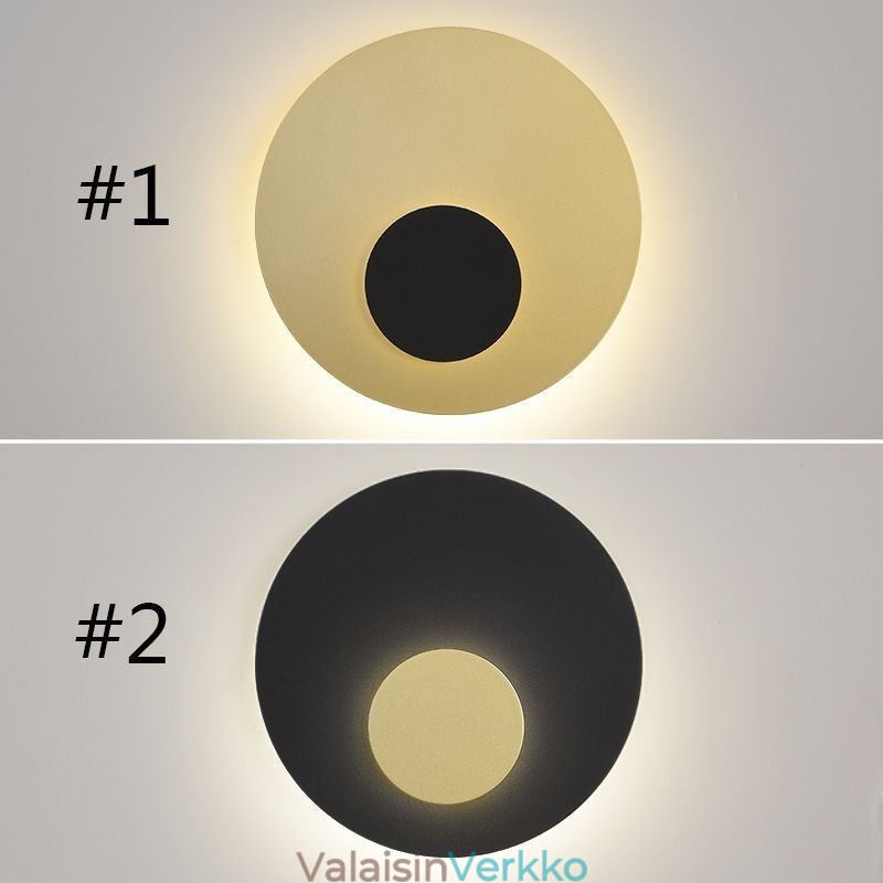 Nordic Wall Light Black Gold Pyöreä täyskuparinen seinävalaisin